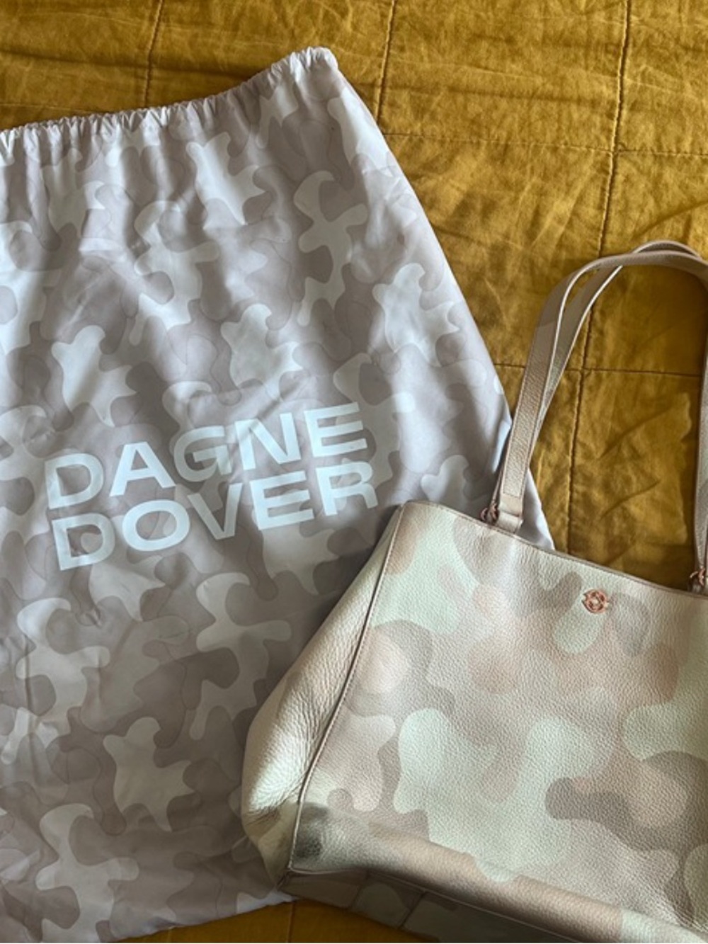 Dagne Dover Neoprene Tote in Blush Camo and Light Pink